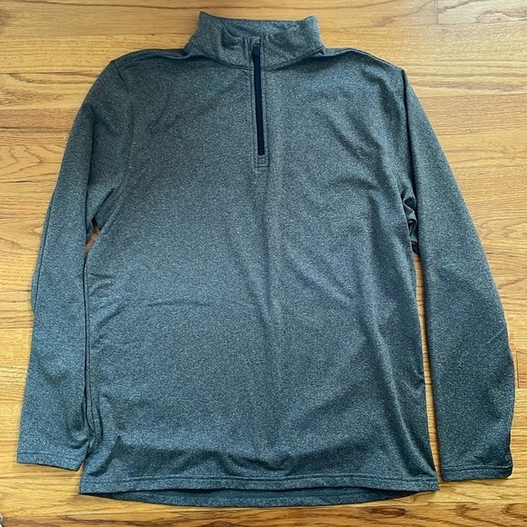 TSLA Men Grey Quarter Zip Performance Fabric Fleece Lined Base Layer Ski M - Picture 1 of 6